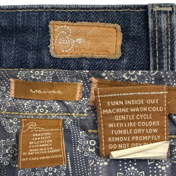 Paige Low Rise Bootcut Y2K Medium Wash Blue Jeans Whiskering Fading 25 - Picture 4 of 16